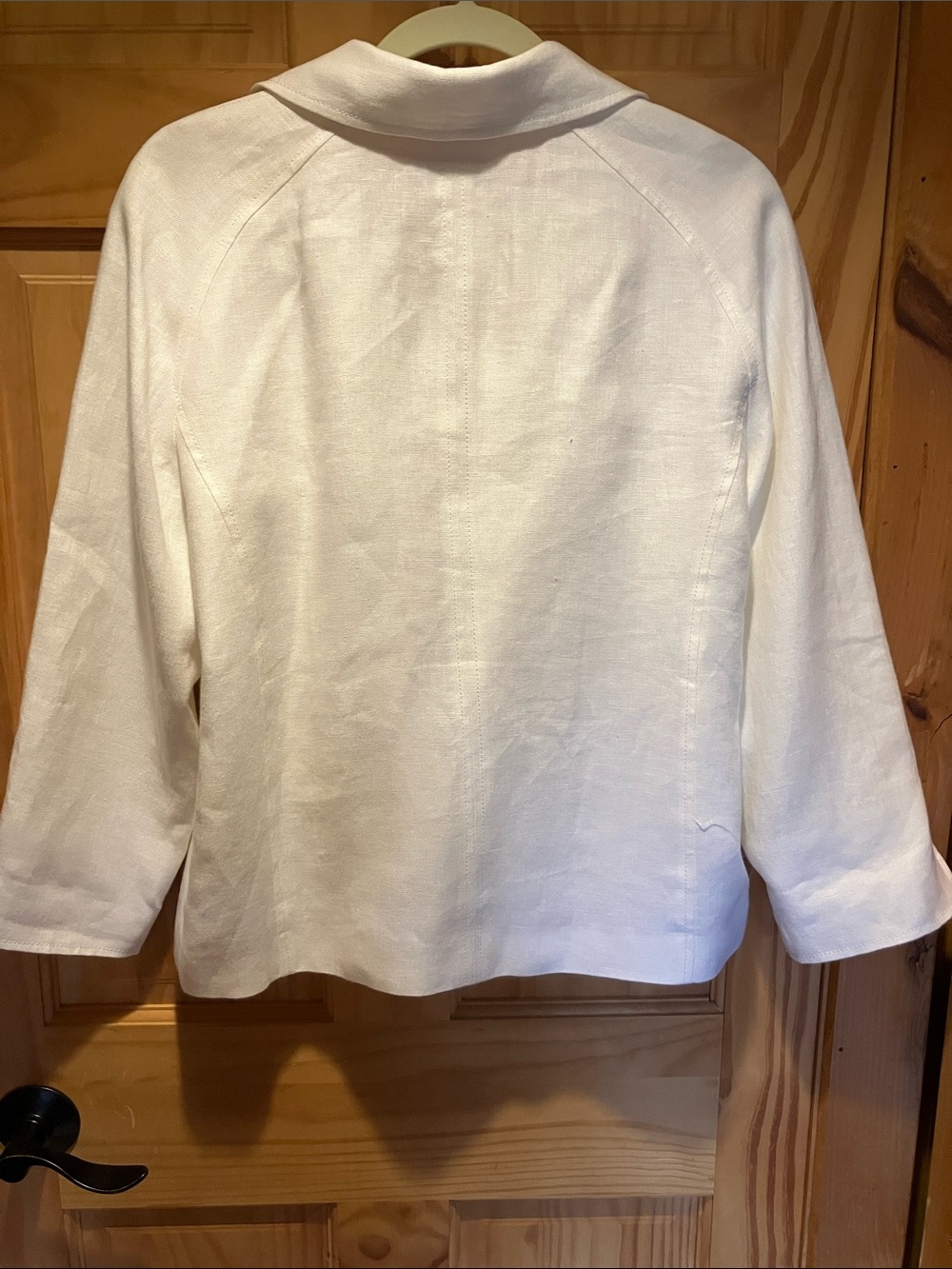 Talbots White Pure Linen Open-Front Collared Jacket - Picture 6 of 8